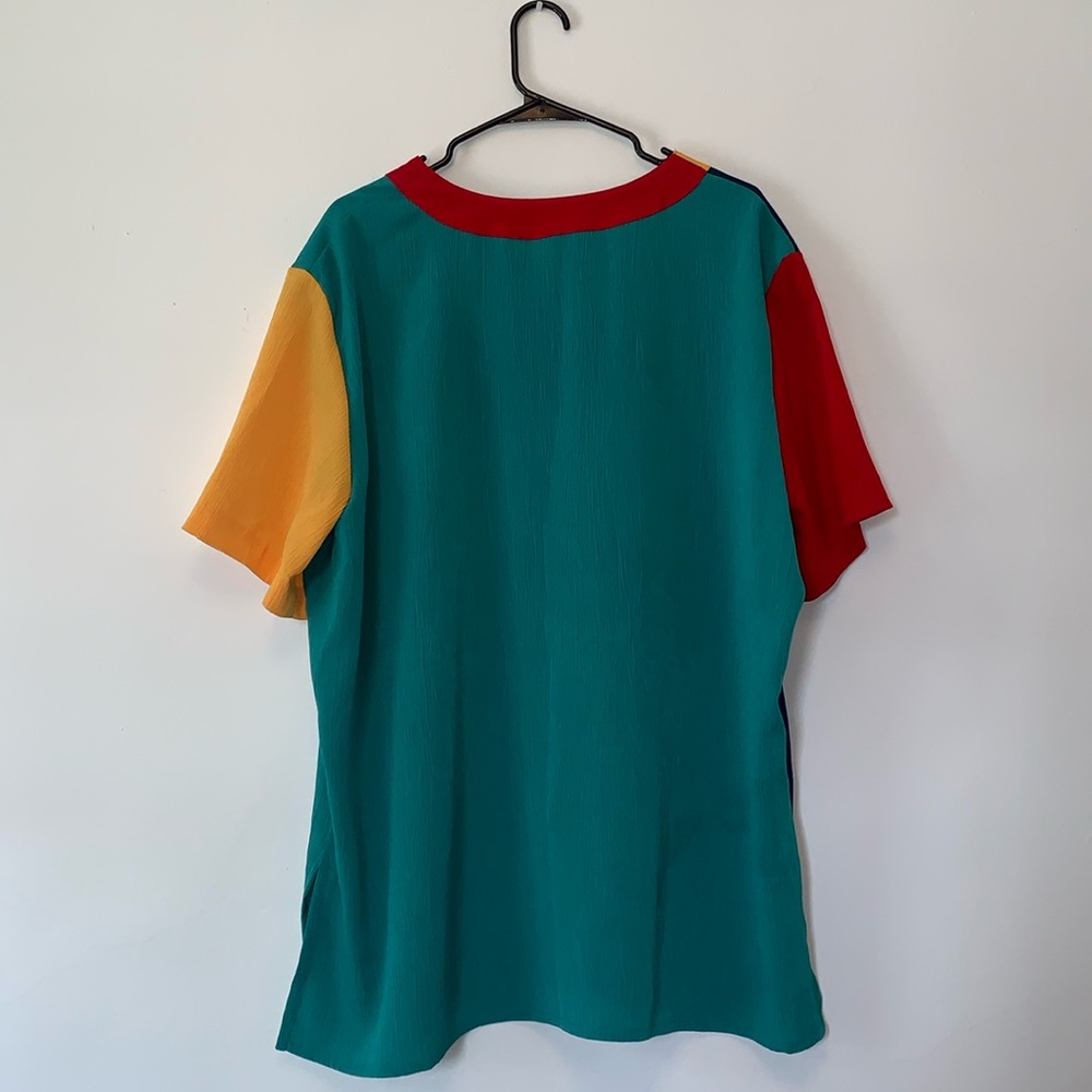 Dena Lauren  Bright Multi colored polyester shirt